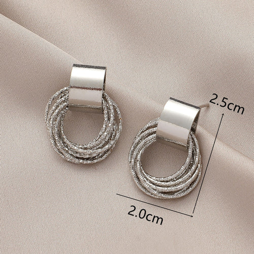 Vintage Metallic Gold Color Multiple Small Round Stud Earrings Women Korean Jewelry Fashion Wedding Party Earrings Jewelry Gifts